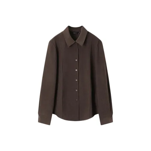 IHIMI Шоколадно-коричневые Женские Рубашки