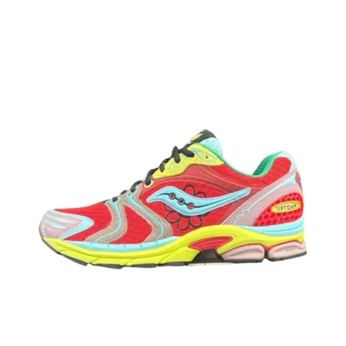 Jae Tips x Saucony ProGrid Triumph Victory 4 Устойчивые к истиранию Низкие Беговые кроссовки Унисекс Красные Синие