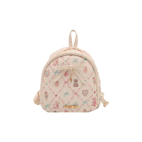 Meow In The Grass Ткань Рюкзак Стандартный Женский Экрю