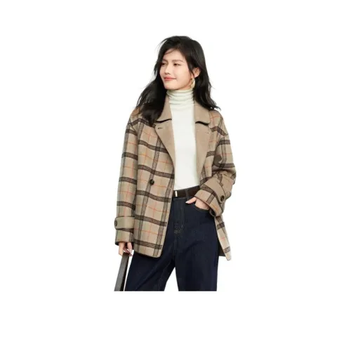 SHANGJING Кофейный Бежевый Женское Пальто