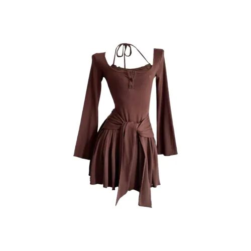 POPO.INFO Длинное платье с длинными рукавами женское