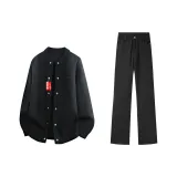 Черный топ + Черные брюки