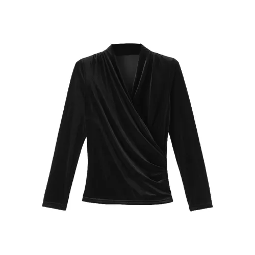 Late White Черные Женские T-рубашки