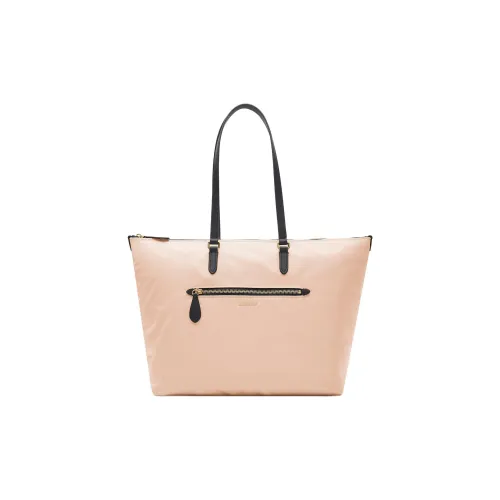 Burberry Nylon Zip Tote Leather Top Handles Zip Closure Exterior Zip Pocket, Interior Zip Pocket