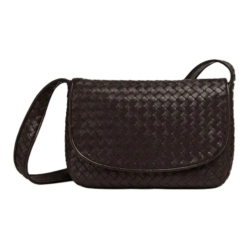 Bottega Veneta Intrecciato Sheepskin Crossbody Bag Men's Chocolate Brown Bottega Veneta Intrecciato Сумка через плечо из овчины Мужская Шоколадно-коричневая