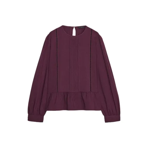 ZARA Бордово-красные Женские Рубашки