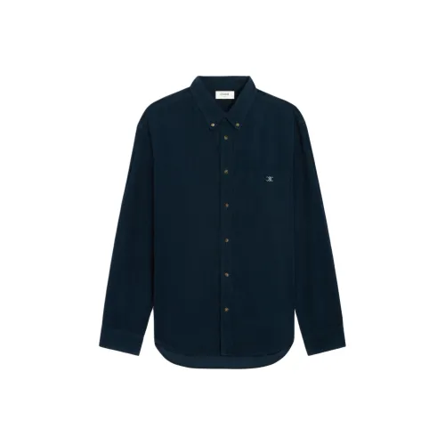 CELINE Глубокое море Синий Мужская Рубашка