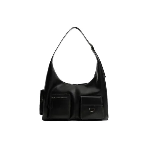 ZARA Полиуретан Плечевая сумка Унисекс Черная