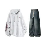 Комплект одежды (Серый топ Фотиния + Винтажные синие штаны)