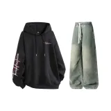 Комплект (черный топ+желтые грязевые штаны)