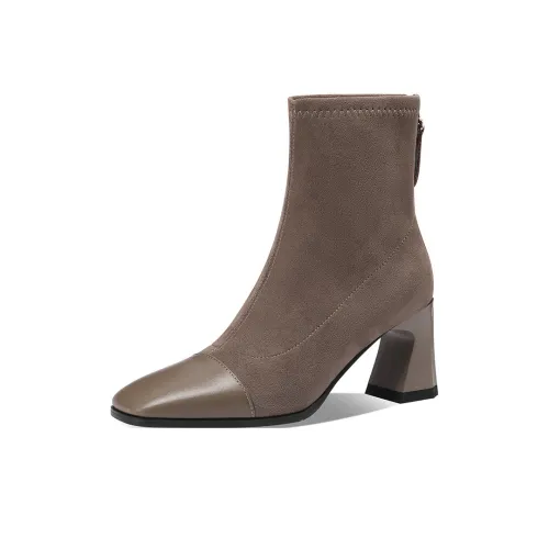 XICUNMINGWU Короткий Эластичный Каблук Ботинки Женские