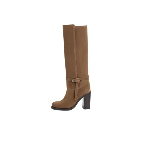 BRUNELLO CUCINELLI Колено Высокие сапоги 10 см Женские Коричневый