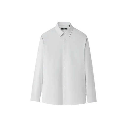 HLA Светло-серо-меланжевый узор B9 Мужские рубашки