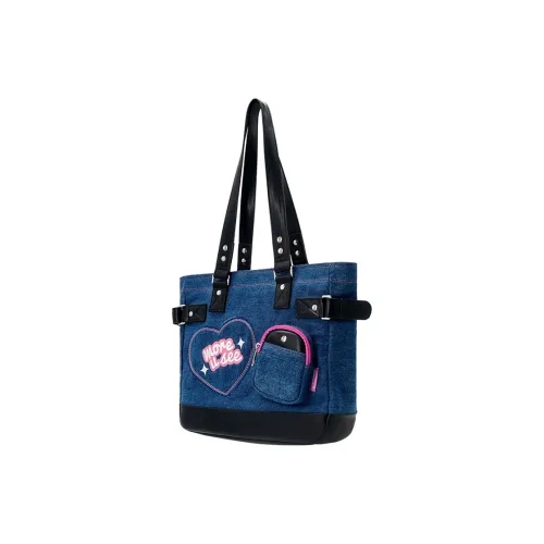 MORE U SEE Деним Тоут Сумка Сумка для покупок Сумка на плечо Большая Женская Джинсовый синий