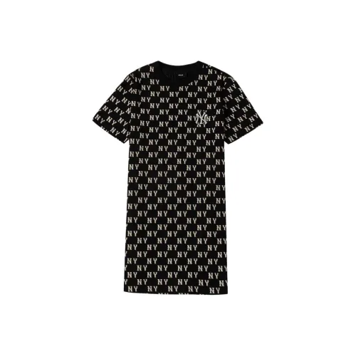 Mlb Base Logo Повседневная Длинная Юбка Женская Черная