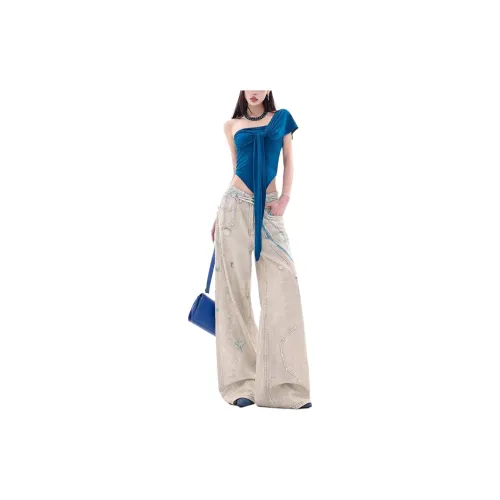 PEA Светлый хаки Унисекс Джинсы