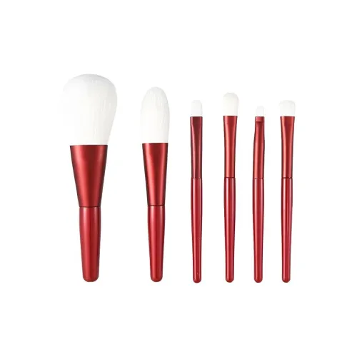 TLXT 6 шт Бургунди Makeup Brush Премиум Feel Makeup Tool Loose Пава Щетка Eye Shadow Щетка Большой Регион Мягкий