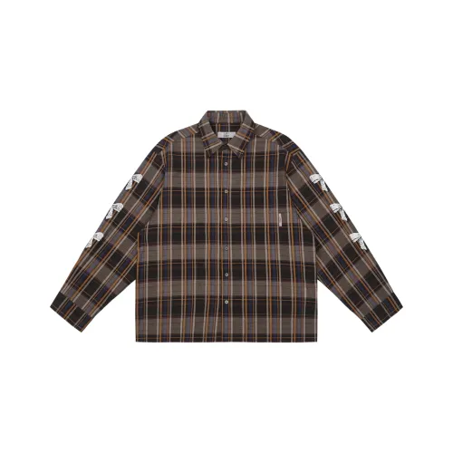 EMPTY REFERENCE Темно-коричневый унисекс рубашки