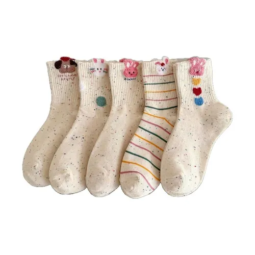 OEING Idea Марля Кролик [5 пар] Женские носки MID до икры