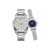 5579 Серебряный Стальной Браслет + 3328 Звездный Синий