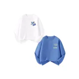 [Мальчики 100% хлопок Длинный рукав] Белый Nubi Try Этикетка + Джинсовый синий Nubi Успех Этикетка