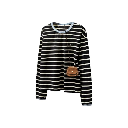 TOUCH T Рубашка Женская Черная Rice Полосы