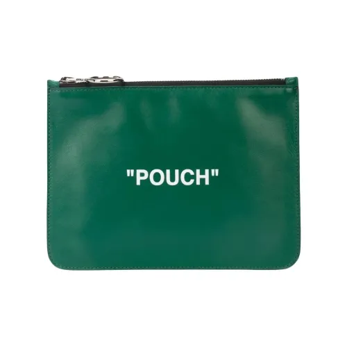 OFF Белый Телячья кожа Клатч Мужской Зеленый