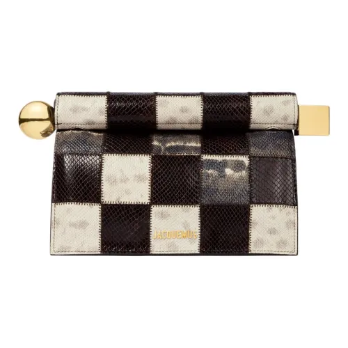 Клатч Jacquemus из кожи пэчворк женский коричневый и бежевый