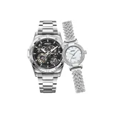 5579 Черный Стальной браслет + 3328 Мать жемчуга Белый