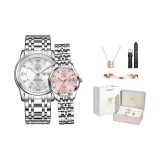 Натуральный Белый-Пудра [Корона Коробка + Браслет + Ожерелье + Ремень]