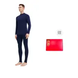 Темно-синий [100% хлопок / Средний-высокий воротник] Минималистский стиль Базовый слой