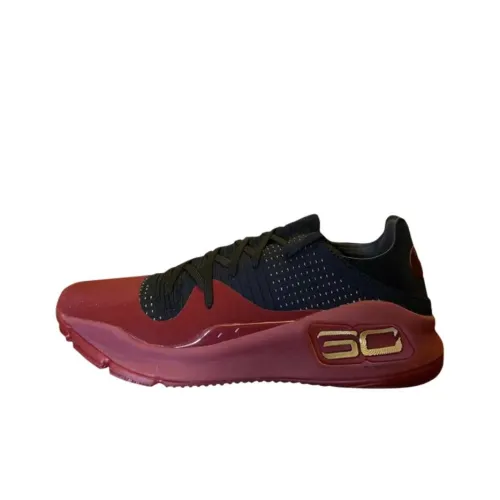 Under Armour Curry 4 Low Топ Баскетбольные кроссовки Мужской Черный Красный