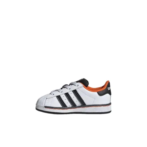 Adidas Originals Superstar El Амортизация Низкий Топ Обувь для малышей Белый Черный Infant And Toddler