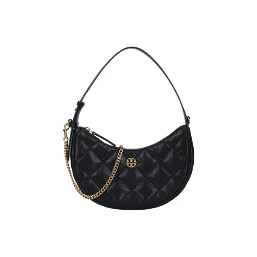 TORY BURCH TB Willa Коровья кожа Полумесяц Сумка Плечевая сумка Маленькая сумка Женская Черная