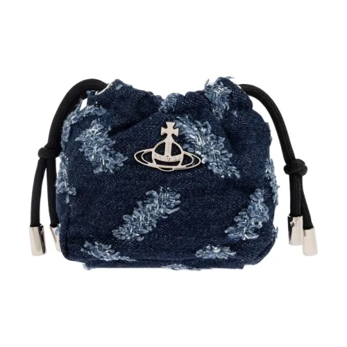 Vivienne Westwood Хлопковая сумка-ведро клатч женский синий