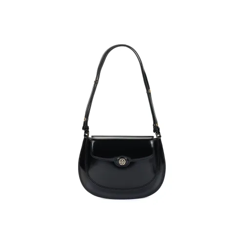 Tory Burch Robinson Кожа Плечевая Сумка Женская Черная