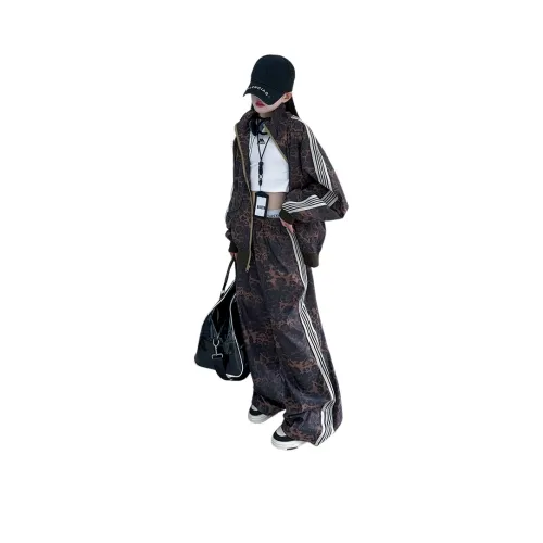 AIXINA Коричневый Леопардовый принт Комплекты одежды Школьный возраст Повседневная спортивная одежда