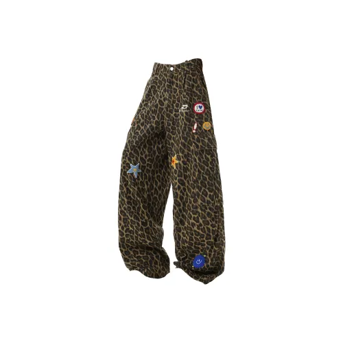DAREASY Леопардовый принт Унисекс Джинсы