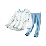 Джиа-Модал Комплект с длинными рукавами (Синий Динозавр)