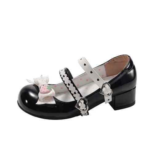 Wuji Квадратный каблук Милые туфли Мэри Джейн Женские