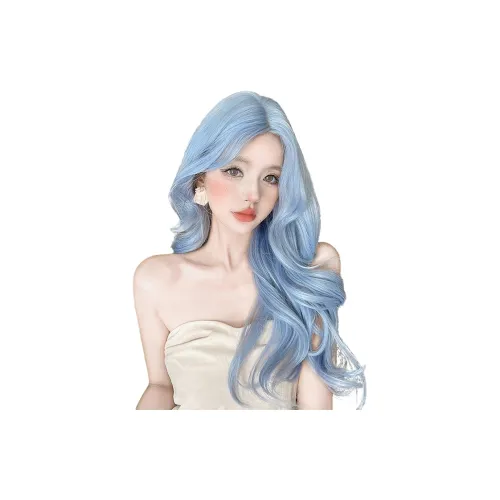 Northward Incline Озерно-голубой Средний Длина Прямые волосы Женская парик Высокая температура Пряжа