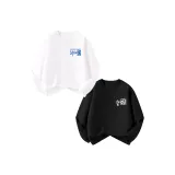 [Мальчики 100% хлопок Длинный рукав] Белый Снупи + Черный Китай Снупи