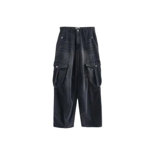 LOWEAR Ballon Pintuck Cargo Denim Pants Jeans Women's