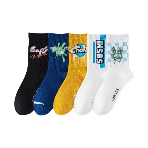 MIIOW Весенние и Осенние носки до щиколотки мужские упаковка из 5 пар