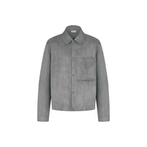 DIOR Carbon Gray Мужские кожаные куртки