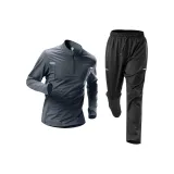 Комплект одежды [Серый с длинным рукавом + Черные штаны]