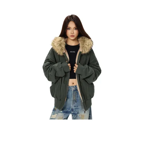 Wen Shan Зеленый Женский Пуховик