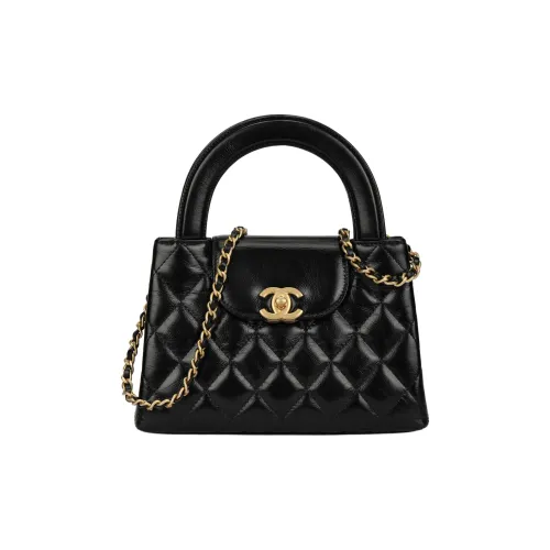 CHANEL Блестящая Телячья Кожа Сумка через плечо Сумка Мини Женская Черная