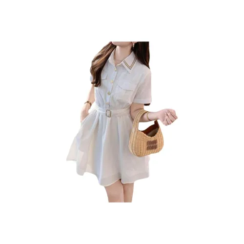 Fish Rabbits Короткий рукав платье женское