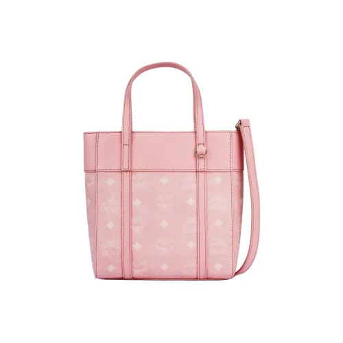 MCM Холст и Кожа Комбинированная Сумка-Корзинка Сумка-Тот Сумка для покупок Сумка через плечо Сумка мини Женская Розовая